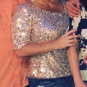 Champagne Sequin Top